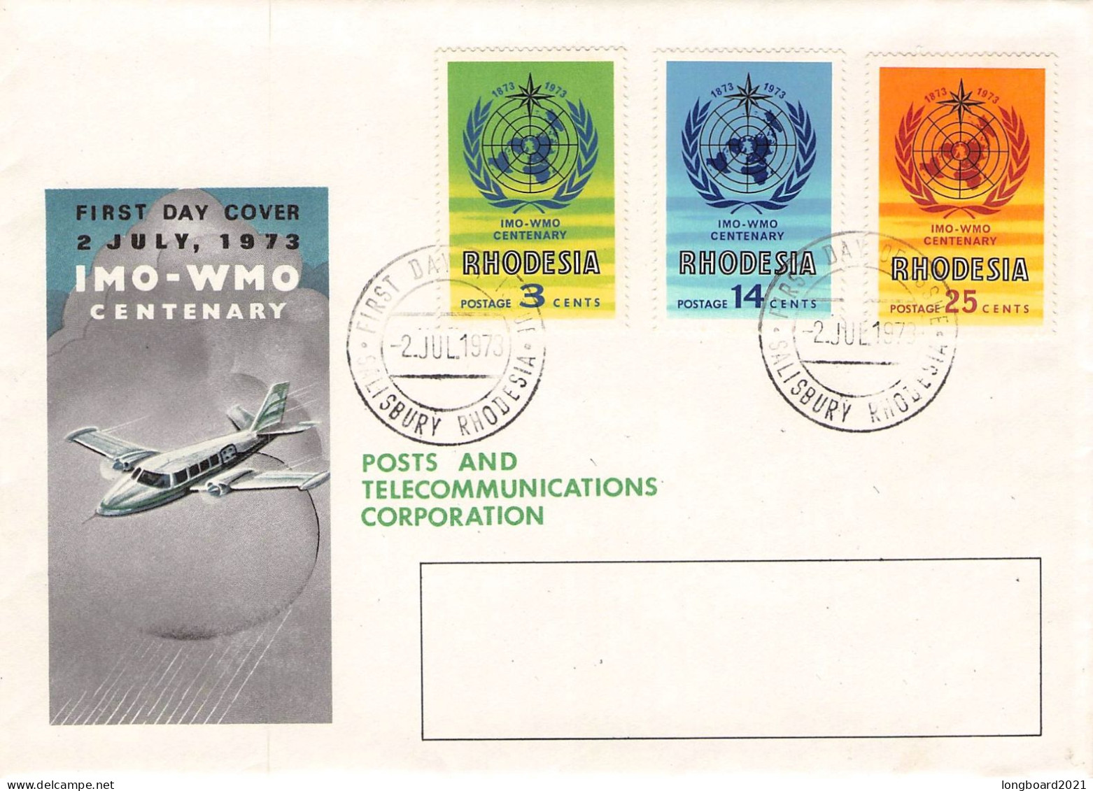 RHODESIA - FDC 1973 IMO - WHO MI 132-134 / 1334 - Rhodesië (1964-1980)