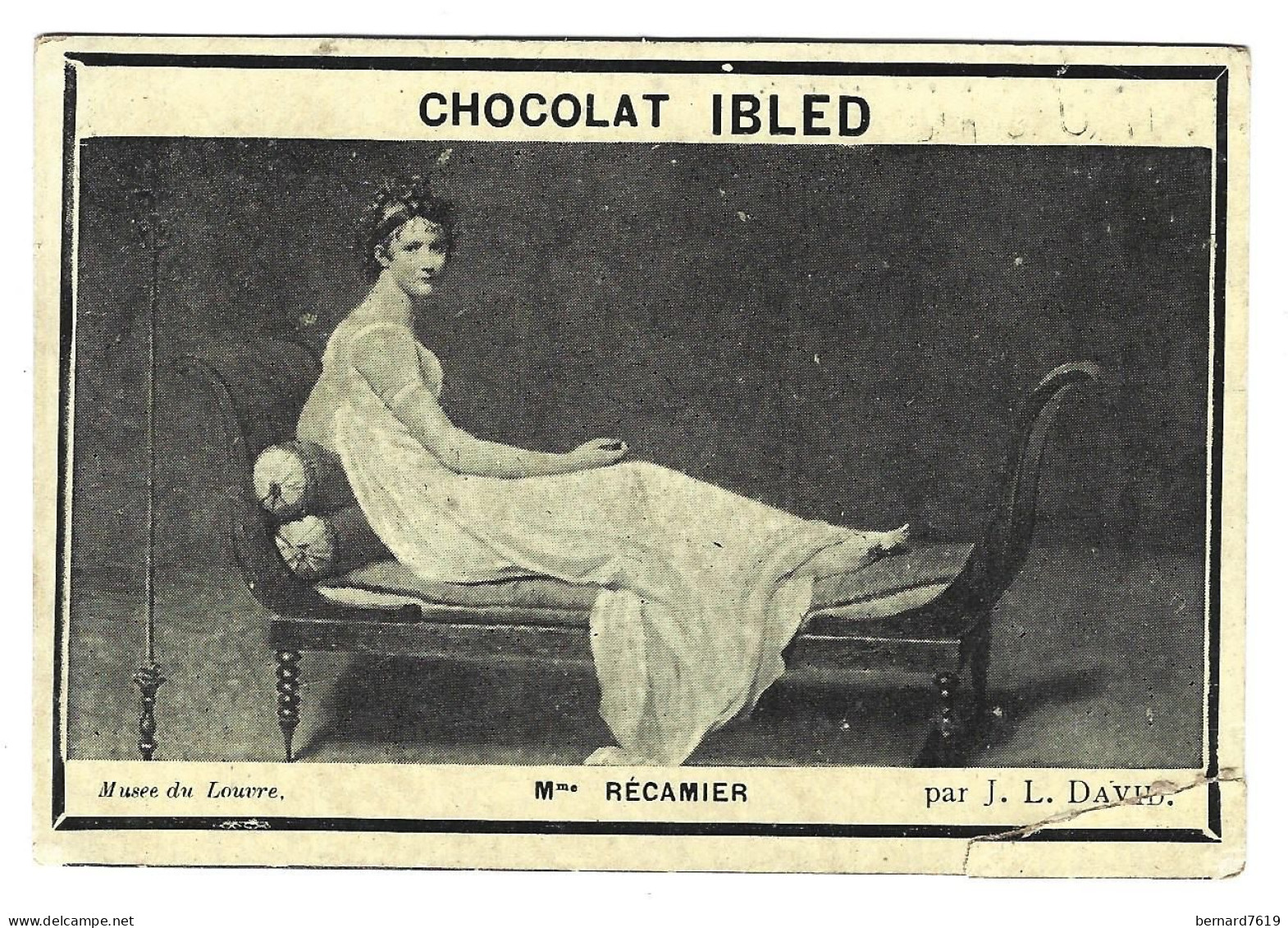 Chromo Image  Chocolat  Ibled  Mondicourt  62   - Mme Recamier Par Jl Davis - Ibled