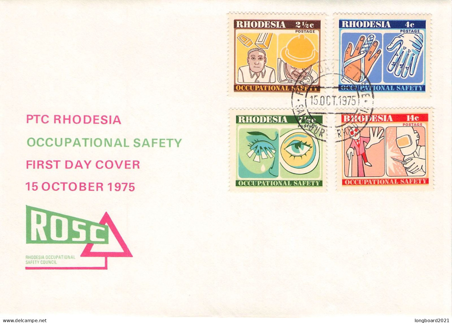 RHODESIA - FDC 1975 OCCUPATIONAL SAFETY MI 166-169 / 1336 - Rhodesien (1964-1980)