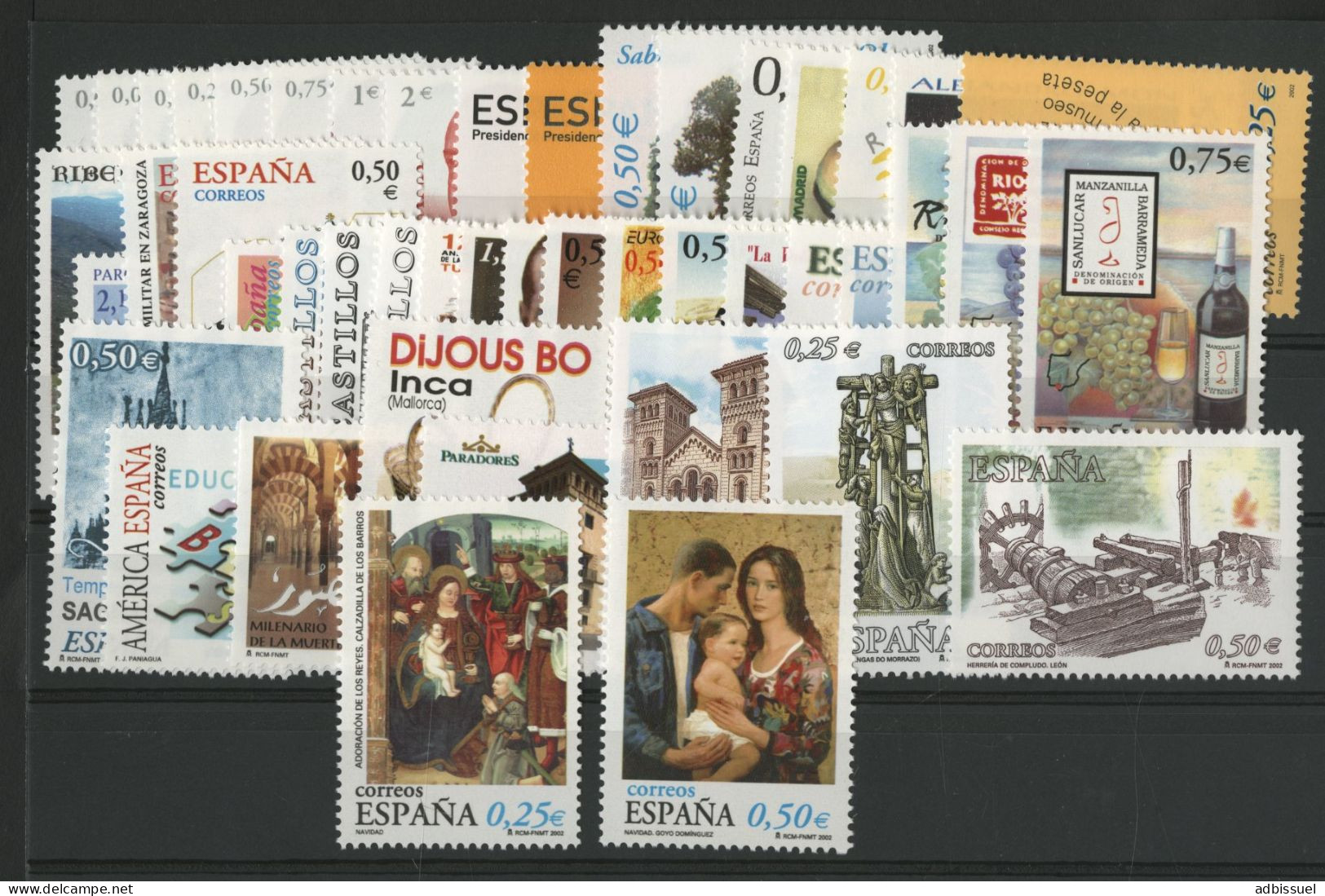 ESPAGNE 2002 Année Complète Vendue à La Valeur Faciale. Cote 219.5 € N° 3857 à 3956 Neufs ** (MNH). 5 PHOTOS - Full Years