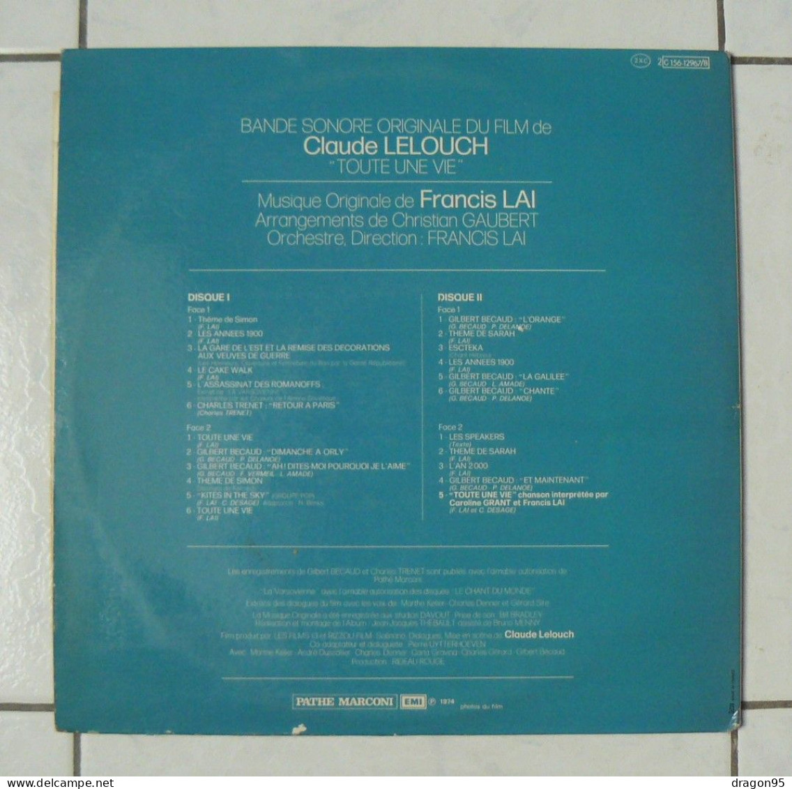 2 LPs Francis LAI : B.O. Toute Une Vie - Pathé 2C156-12967/8 - France - 1974 - Musica Di Film
