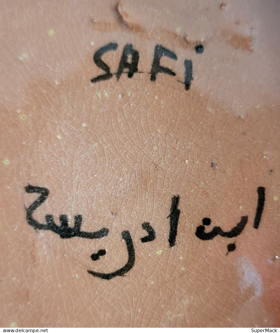 SAFI (Maroc) Plat à Couscous, céramique & cuivre, Diam. 42 cm, années 60