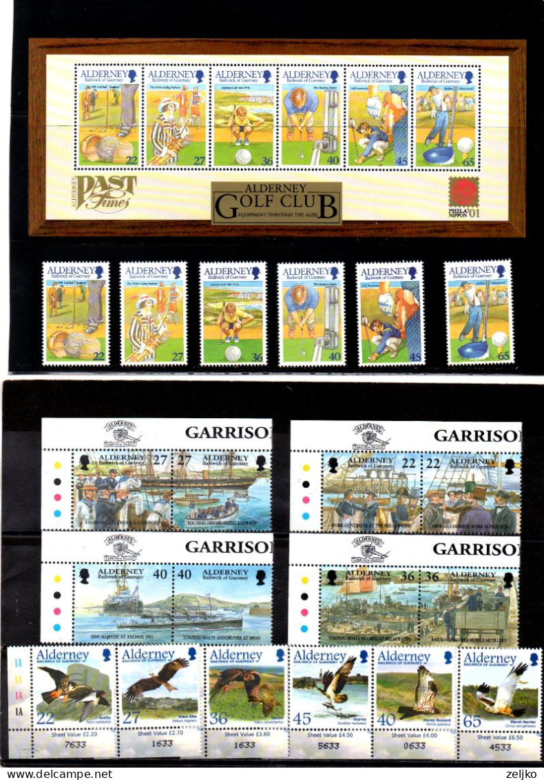 *** UK, GB, Great Britain, Alderney, MNH, 1998 - 2002, Michel 116 - 204, Complete, See Description - Alderney