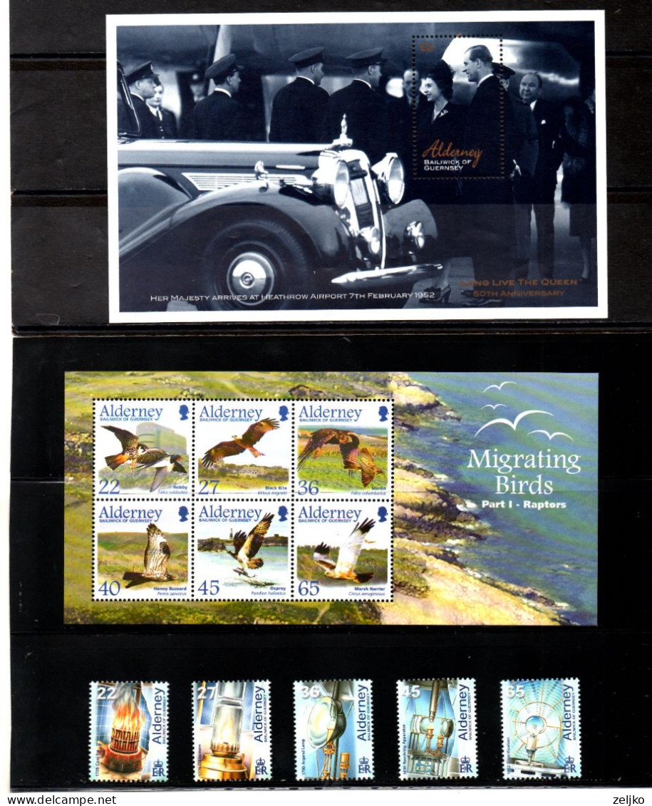 *** UK, GB, Great Britain, Alderney, MNH, 1998 - 2002, Michel 116 - 204, Complete, See Description - Alderney