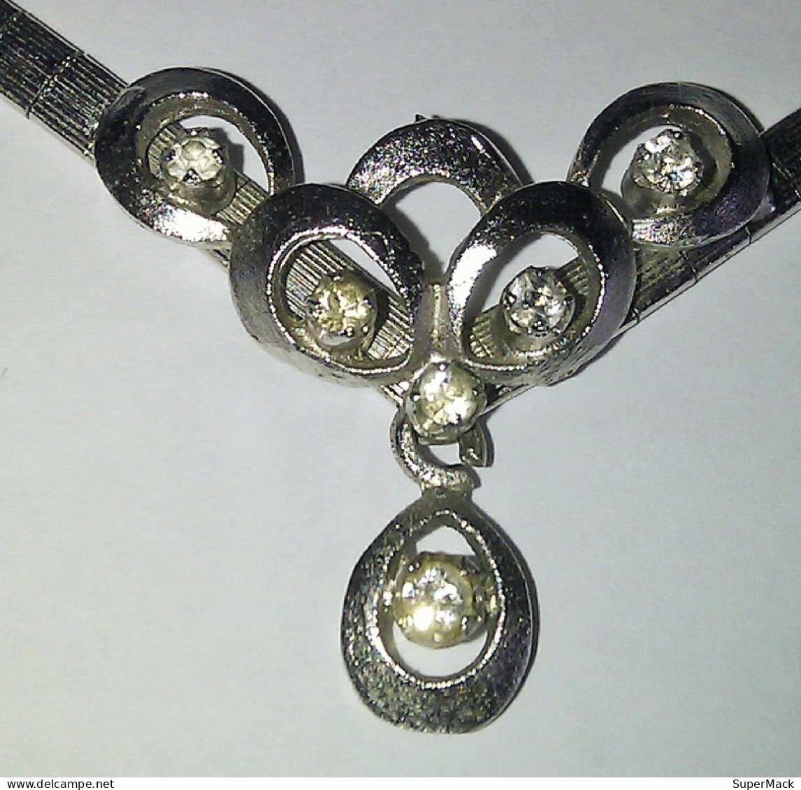 Collier Argent .835, Pendentif 6 Swarovski ** COMME NEUF ** - Necklaces/Chains