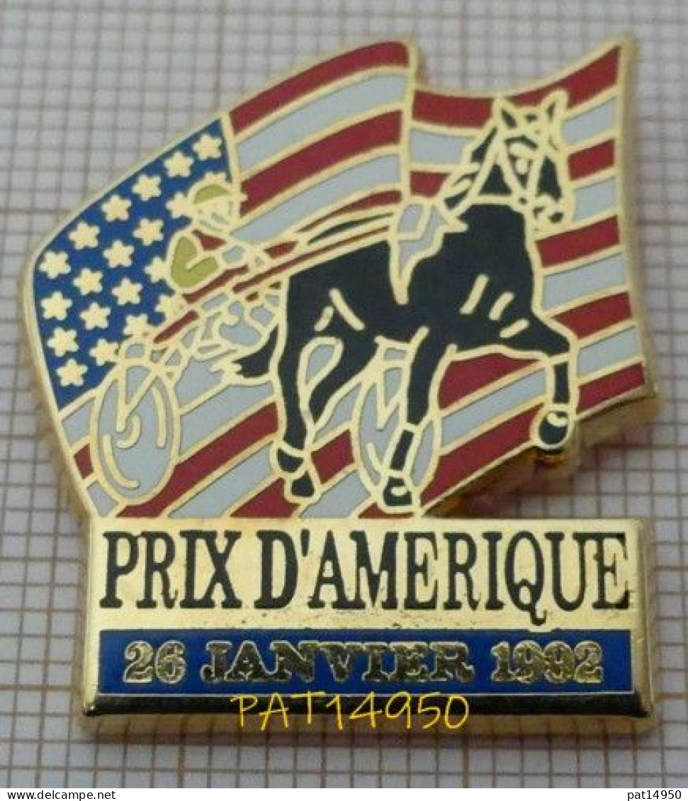 PAT14950 PRIX D'AMERIQUE  28 JANVIER 1992  PMU COURSES HIPPIQUES DRAPEAU Des USA  En  Version ZAMAC STARPIN'S - Jeux