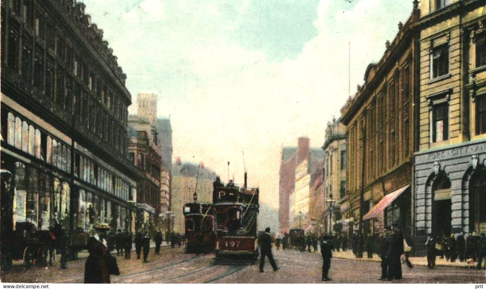 High Street Sheffield Yorkshire England 1910 Used Glossy Varnish Postcard. Publisher BR Brown & Rawcliffe Ltd, Liverpool - Sheffield