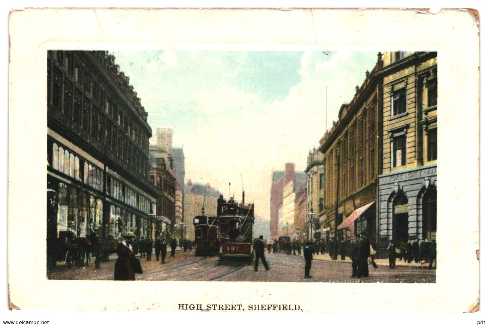 High Street Sheffield Yorkshire England 1910 Used Glossy Varnish Postcard. Publisher BR Brown & Rawcliffe Ltd, Liverpool - Sheffield