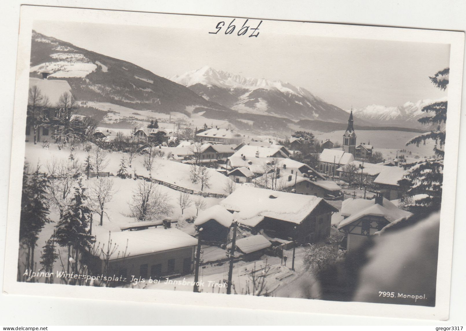 D8450) Wintersportplatz IGLS Bei INNSBRUCK - Tirol - Sehr Stark Verschneite Ansicht HAUS Ansichten Im Vordergrund ALT ! - Igls