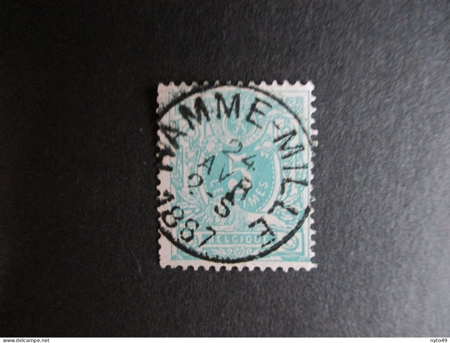 Nr 45 - Centrale Stempel "Hamme-Mille" - Coba + 8 - 1869-1888 Leone Coricato