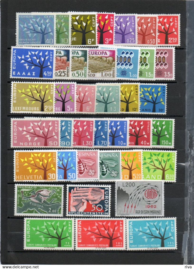 EUROPA 1962  ( 39 Valeurs Luxe *** ) - Collections (sans Albums)