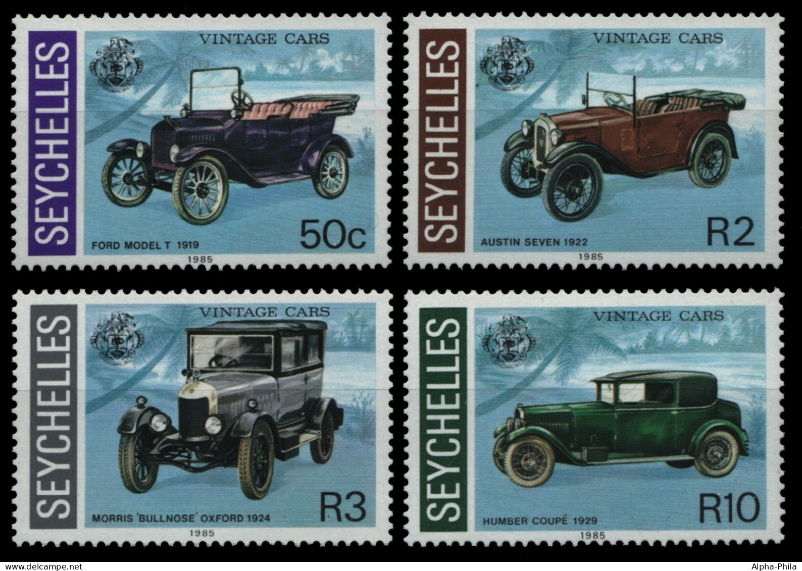 Seychellen 1985 - Mi-Nr. 597-600 ** - MNH - Autos / Cars - Seychelles (1976-...)