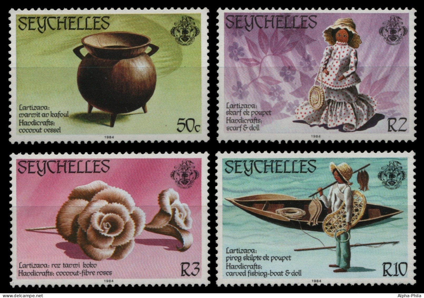 Seychellen 1984 - Mi-Nr. 550-553 ** - MNH - Handwerk - Seychelles (1976-...)