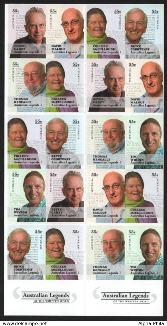 Australien 2010 - Mi-Nr. 3335-3340 ** - MNH - Schriftsteller - Mint Stamps