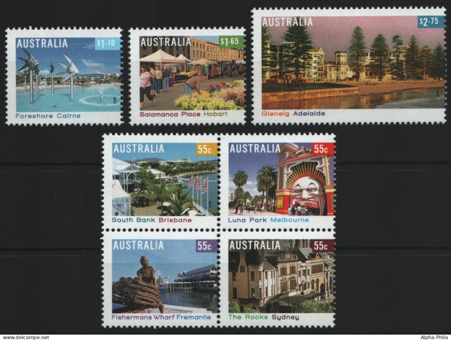 Australien 2008 - Mi-Nr. 3066-3072 ** - MNH - Fußgängerzonen - Mint Stamps