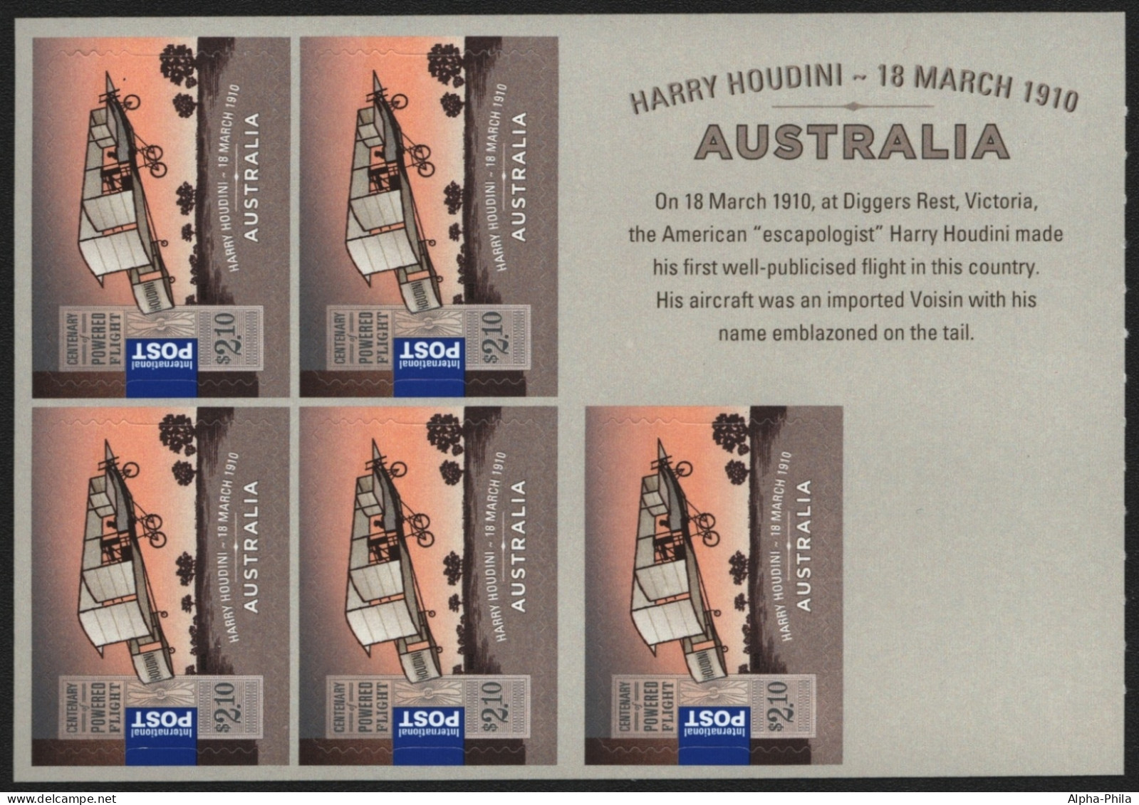 Australien 2010 - Mi-Nr. 3353 ** - MNH - Folienblatt - Flugzeuge / Airplanes - Neufs