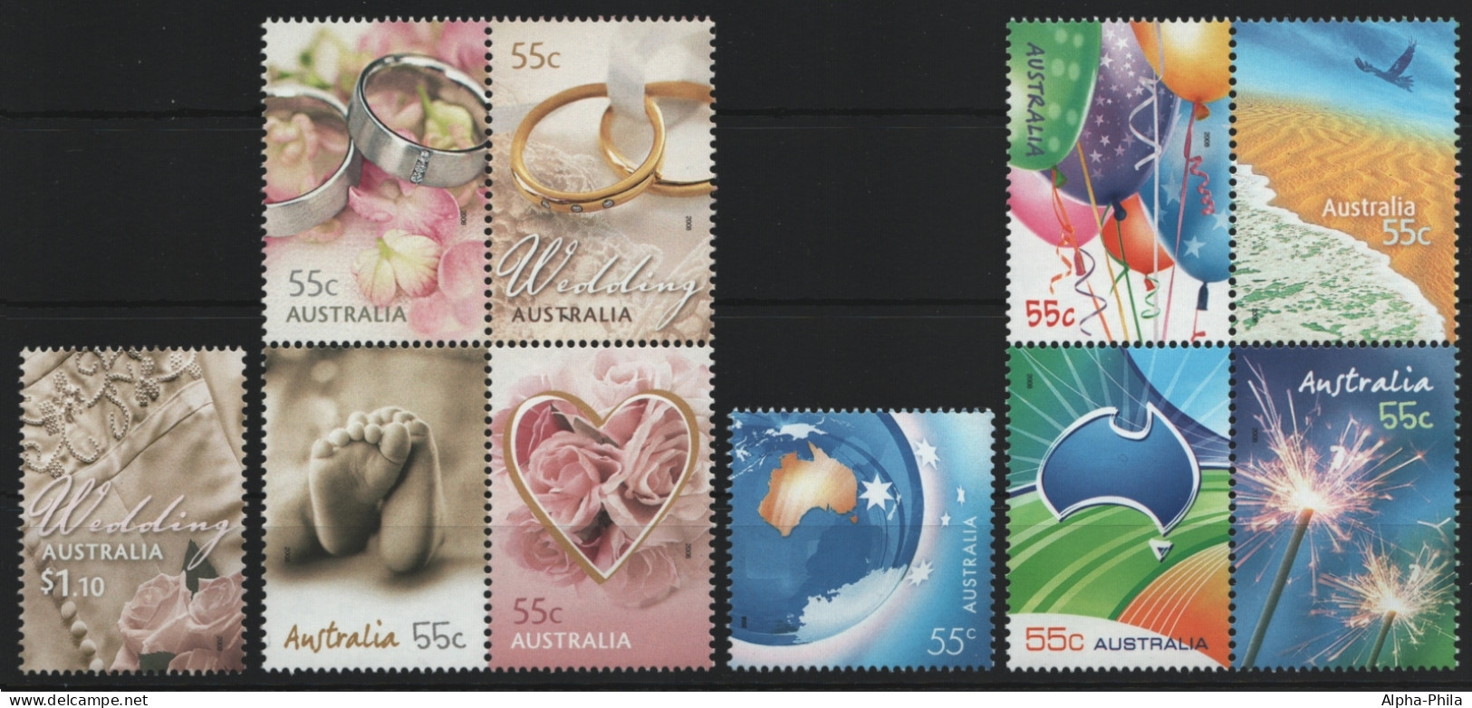 Australien 2008 - Mi-Nr. 3083-3092 ** - MNH - Grußmarken - Mint Stamps