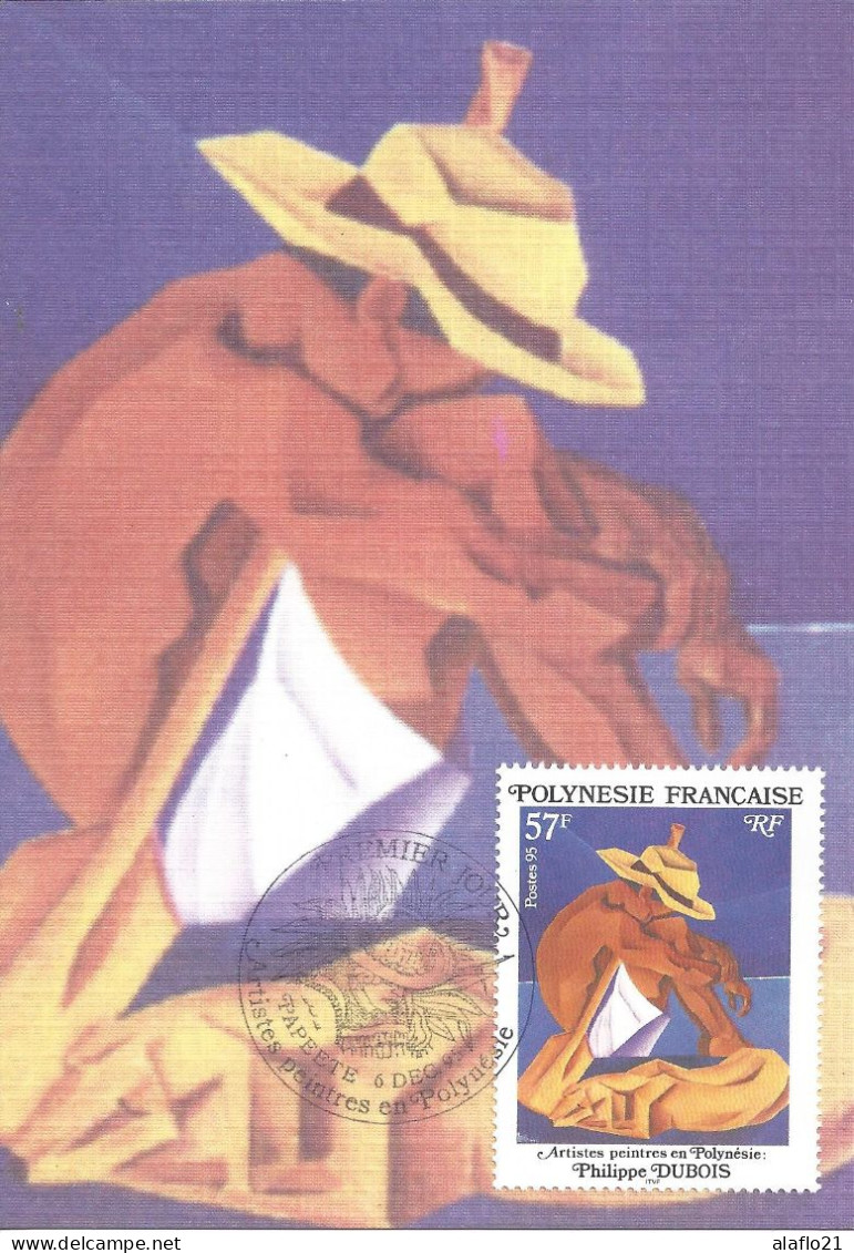 POLYNESIE - CARTE MAXIMUM 1er JOUR N° 494 - Série PEINTRES En POLYNESIE - Philippe Dubois - Cartoline Maximum