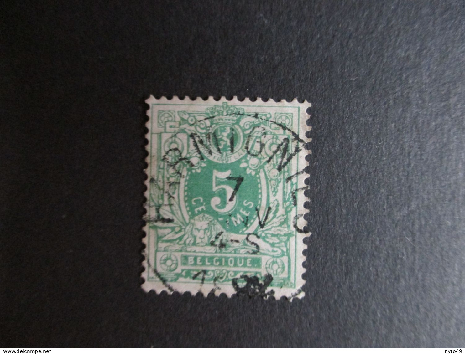 Nr 45 - Centrale Stempel "Harmignies" - Coba + 8 - 1869-1888 León Acostado