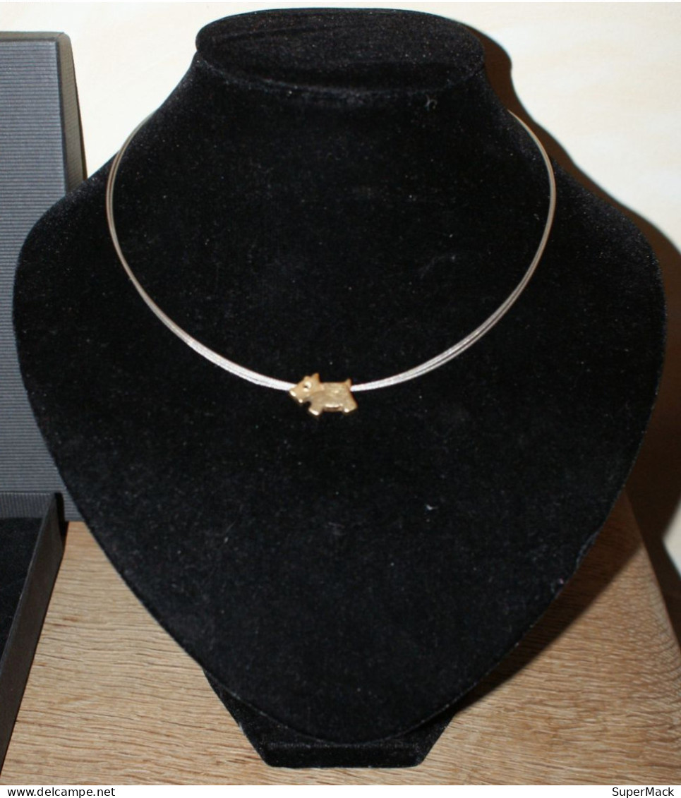 Collier Composé De 3 Fils Acier Et Pendentif WESTIE Or 18k - Necklaces/Chains