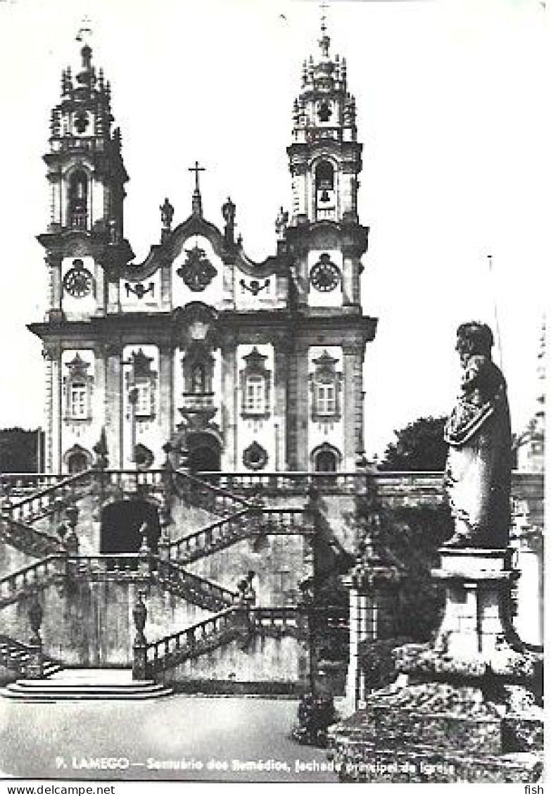 Portugal & Marcofilia, Lamego, Sanctuary Of Remedies, Facade, Viseu At São Pedro De Moel 1965 (9) - Briefe U. Dokumente