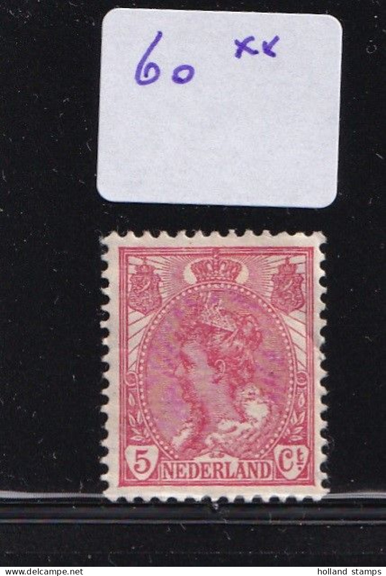 Nederland 1899 NVPH Nr 60 MH Ongestempeld * Koningin Wilhelmina - Ongebruikt