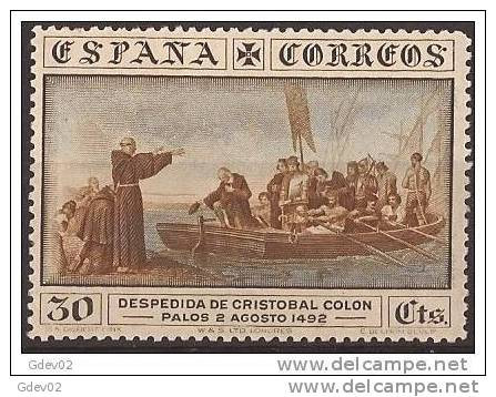 ES540SACF-LA234-TTRAMSPOTM. Spain. Espagne .DESCUBRIMIENTO DE AMERICA.Cristobal Colon. 1930 (Ed 540*).charnela MAGNIFICO - Andere(Zee)