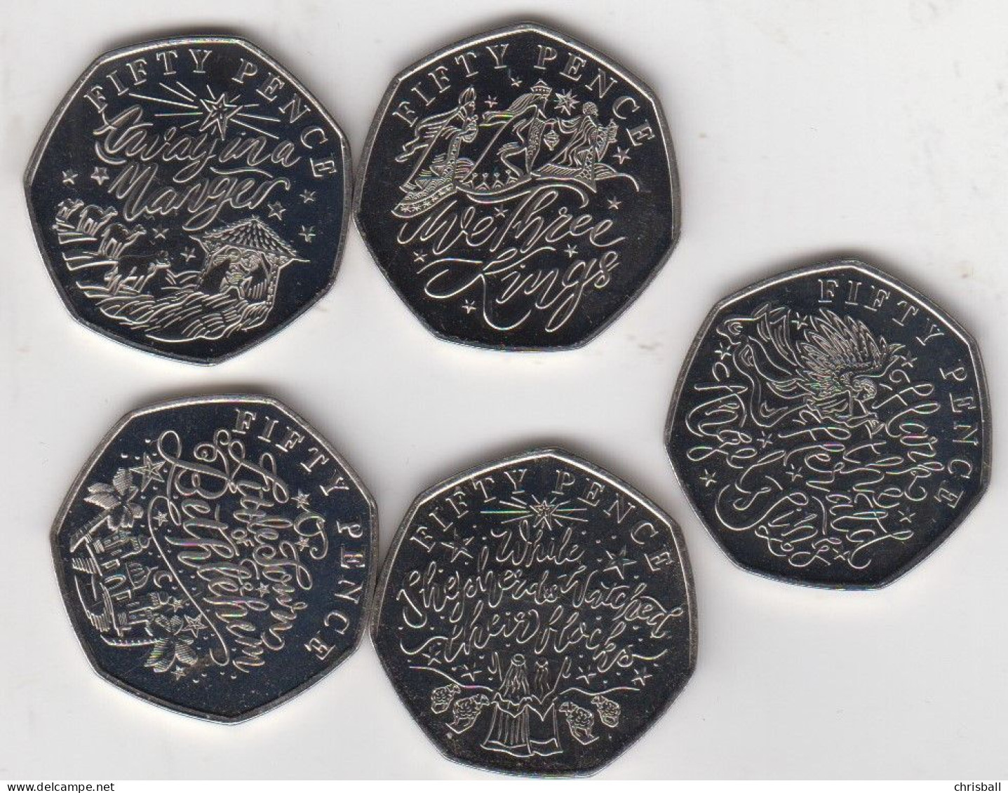 Guernsey 50p Coin 2020 Christmas Carol, Set 5 Unc - Guernsey