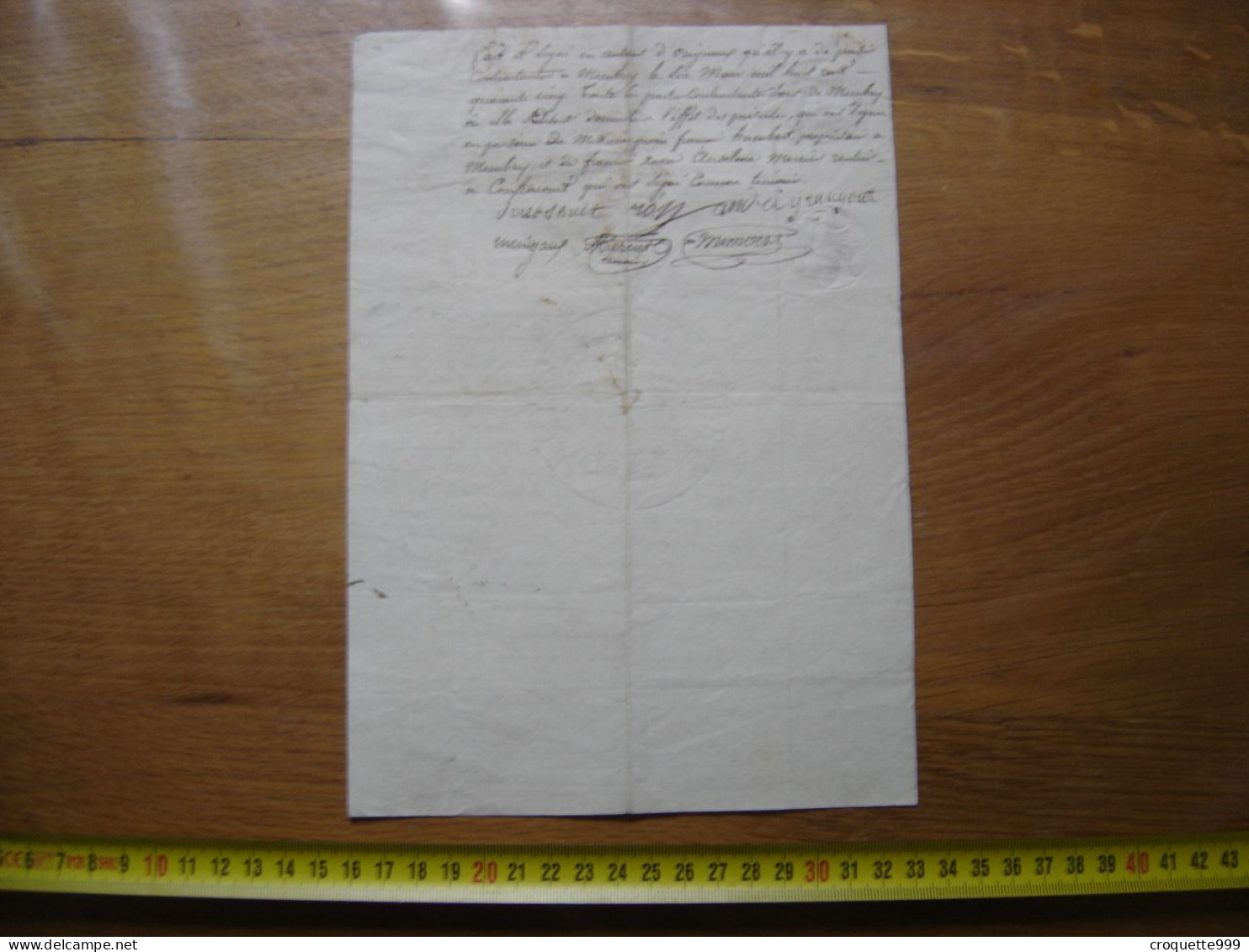 1845 Acte Manuscrit Timbre Royal NOTAIRE Manuscript 2 Pages - Manuscrits