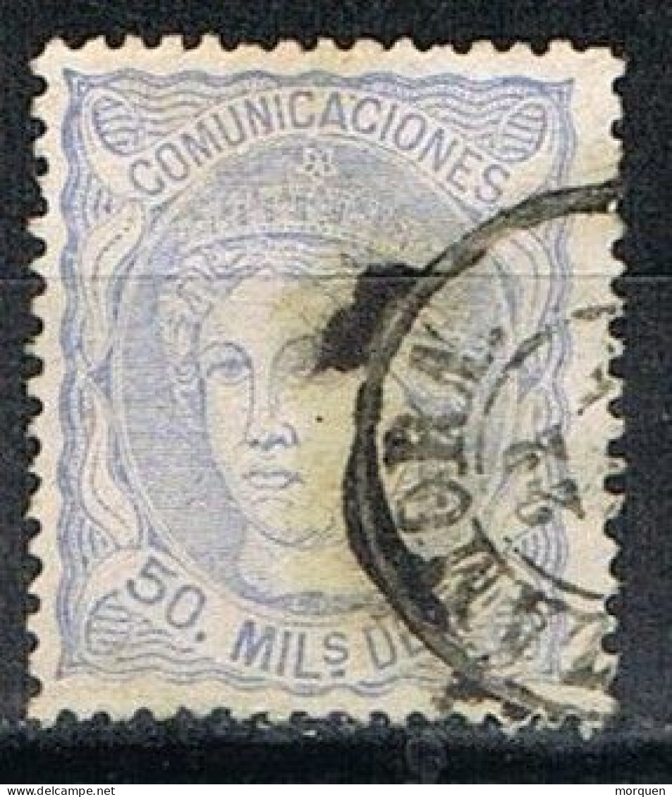 Sello 50 Milesimas AlegoriaI 1870, Fechador ZAMORA, Edifil Num 107 º - Used Stamps