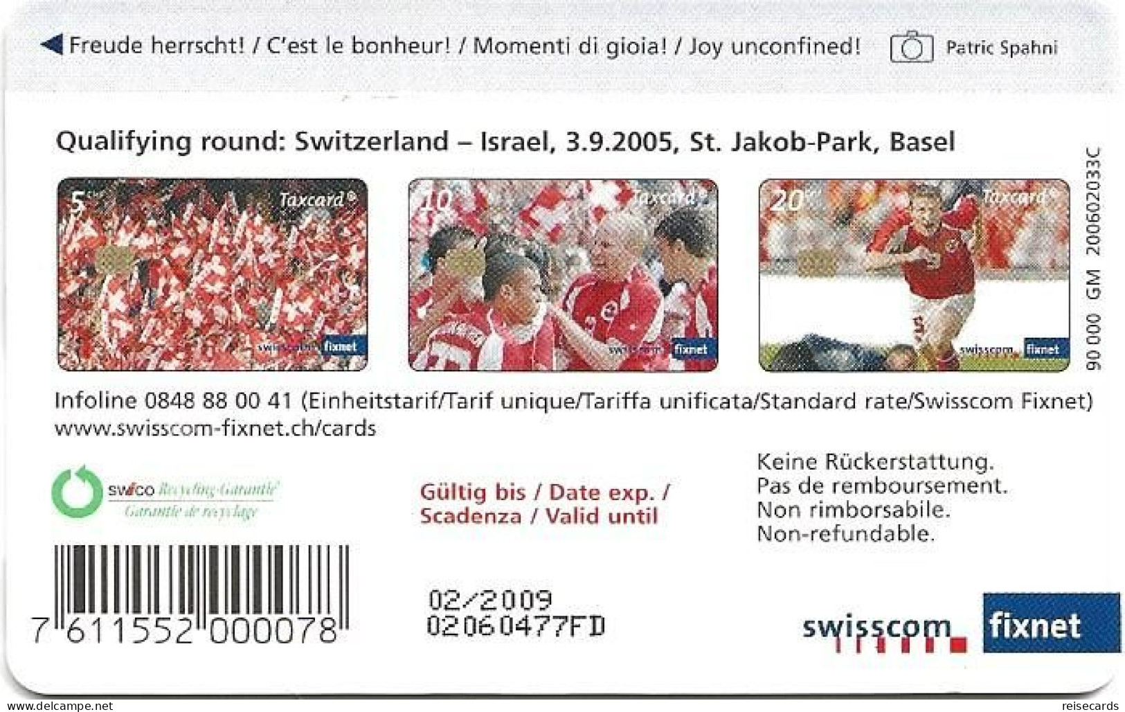 Switzerland: Swisscom CP174 Qualifying Round 2005. GM5 02/97 - Schweiz