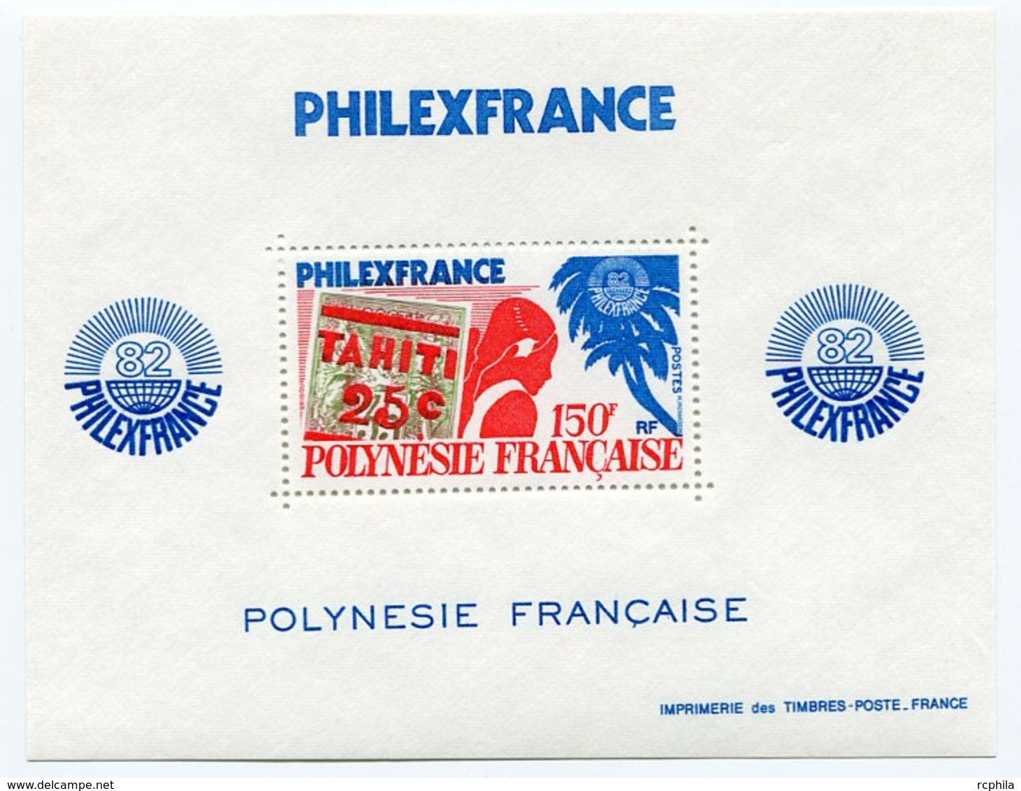 RC 12748 POLYNÉSIE BF N° 6 PHILEXFRANCE 82 EXPOSITION PHILATELIQUE BLOC FEUILLET COTE 21€ NEUF ** - Blocks & Kleinbögen