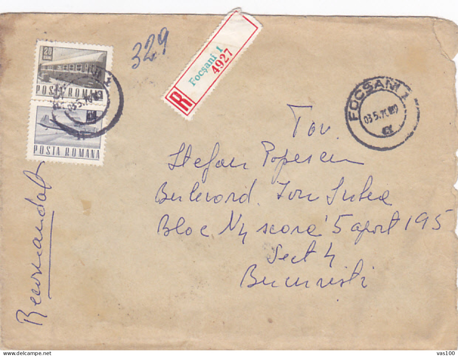 TRAIN, PLANE, POST, NUDE PAINTING, STAMPS ON REGISTERED COVER, 1970, ROMANIA - Covers & Documents