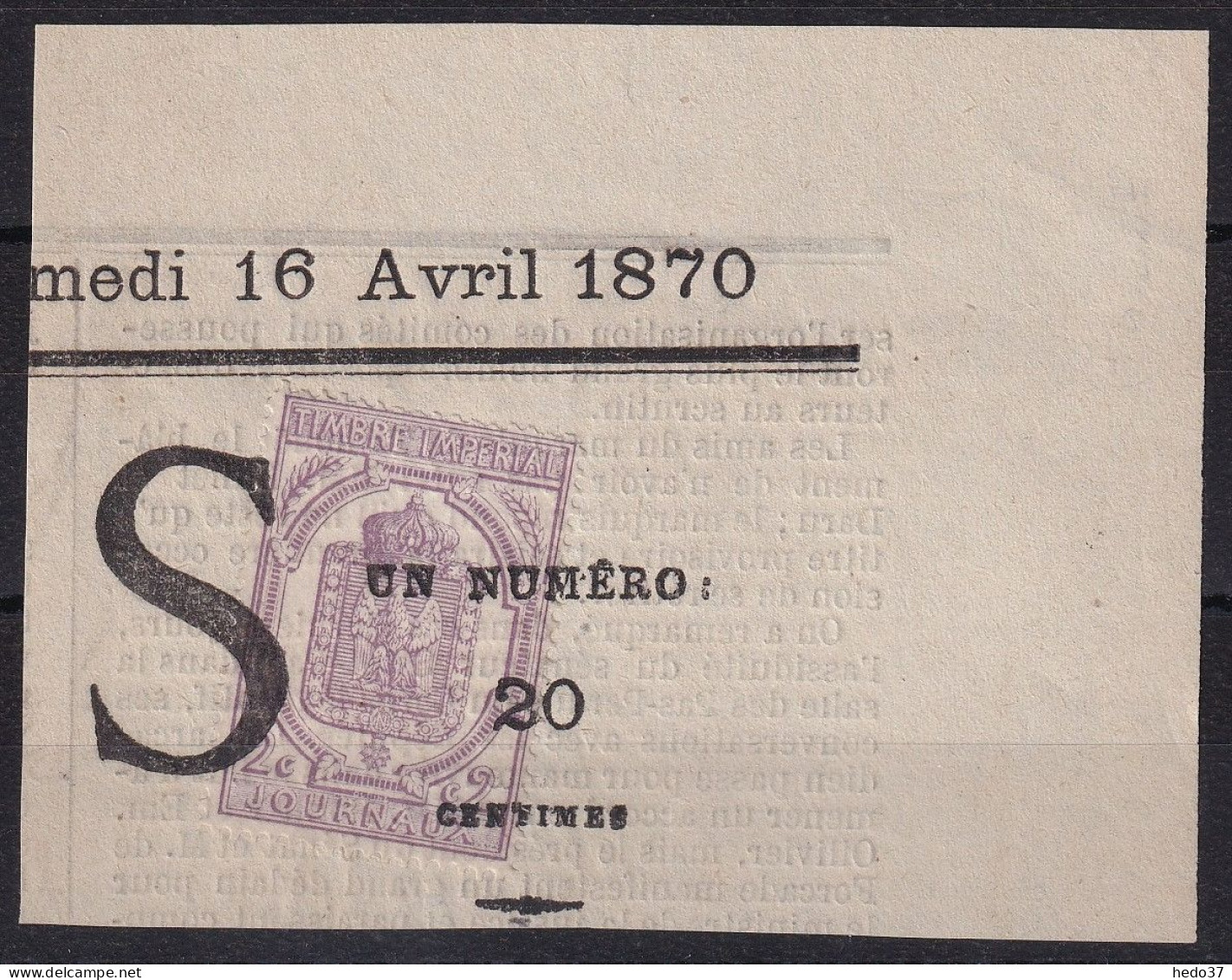 France Journaux N°7 Sur Fragment - TB - Zeitungsmarken (Streifbänder)