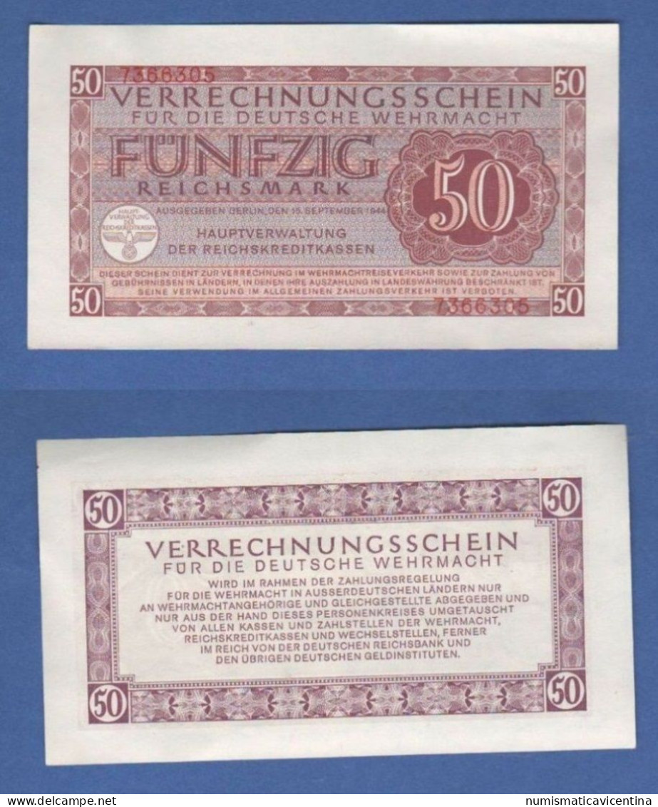 Germany 50 Reichsmark 1944 Biglietto Di Compensazione Wehrmacht Banknotes Germania Allemagne - Verrechnungsscheine - Dt. Wehrmacht