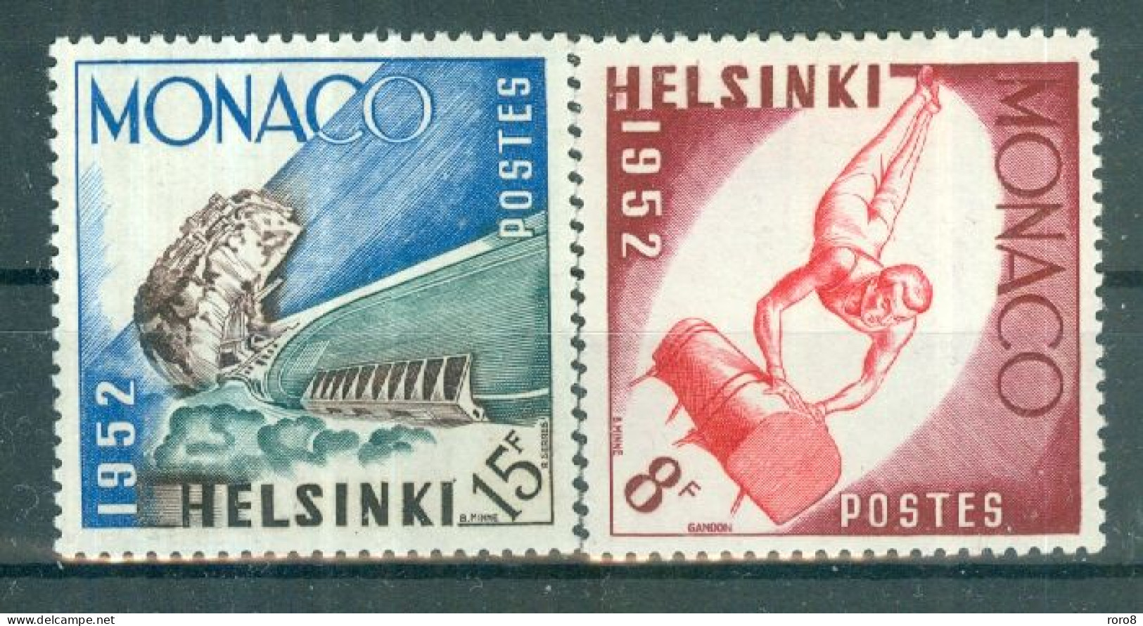 MONACO - N°386* à 391* MH Trace De Charnière SCAN DU VERSO. Jeux Olympiques D'Helsinki. - Summer 1952: Helsinki