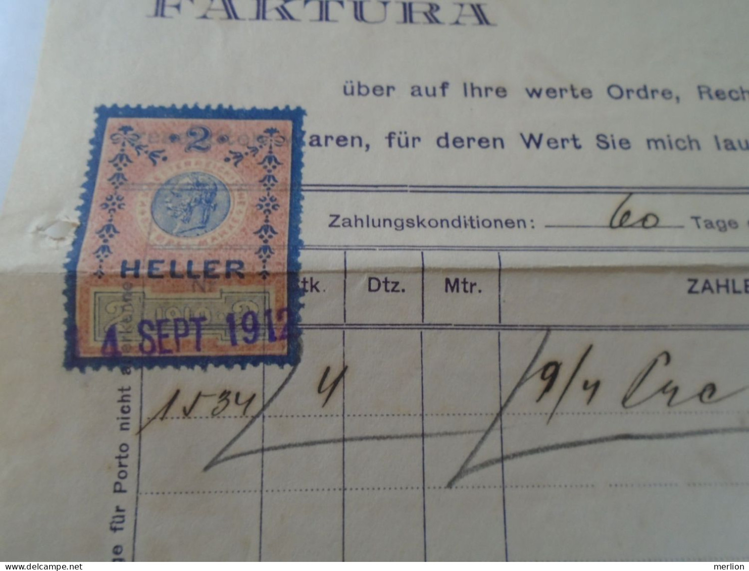 ZA470.28 Old Invoice  Austria -Em. Fischmann's Neffe  WIEN 1912 Sent To Nandor LANTZ Temesszépfalu Banat Hungary Romania - Österreich