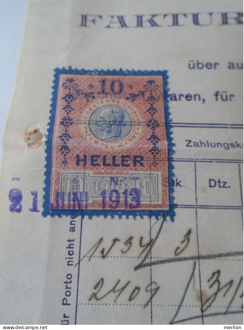 ZA470.30 Old Invoice Austria -Em. Fischmann's Neffe Seidenwarenfabrik WIEN 1912- Nandor LANTZ Temesszépfalu Banat - Autriche