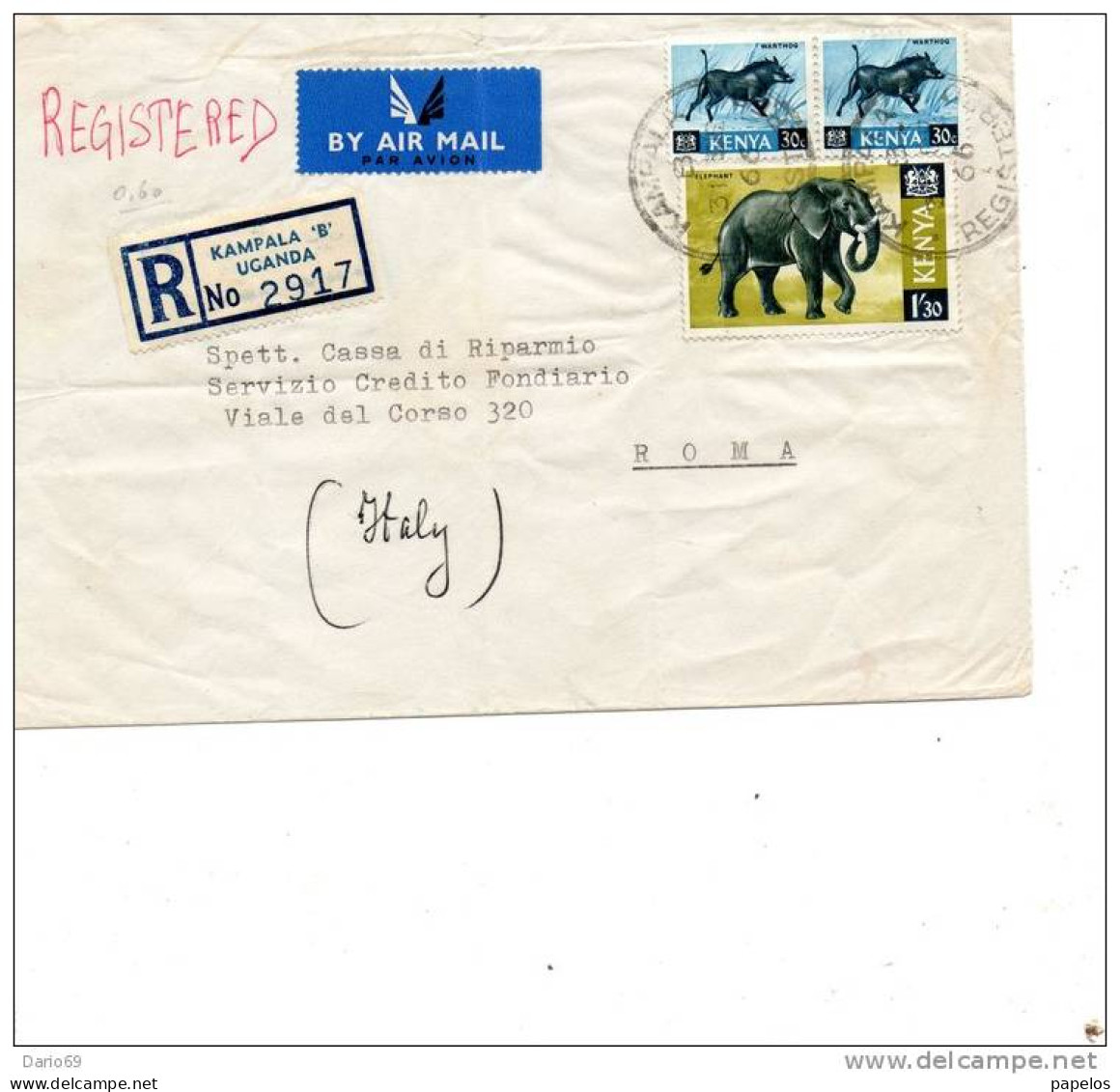 1966   LETTERA  RACCOMANDATA - Kenya (1963-...)