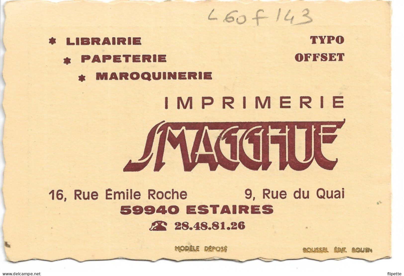 L60F143 - Calendrier 1986 - Texte En Enluminure - Publicité Au Dos - Small : 1981-90