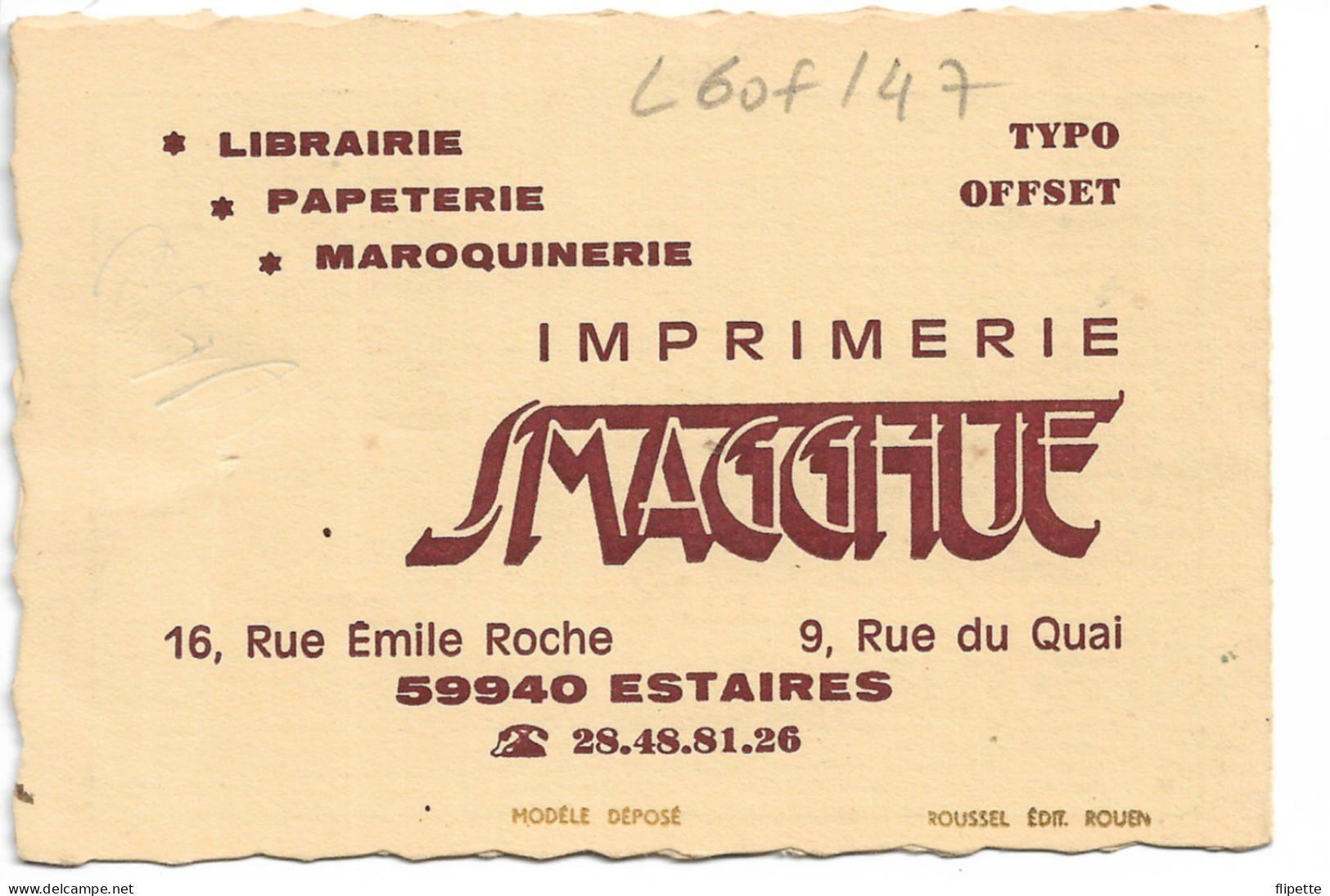 L60F147 - Calendrier 1986 - Texte En Enluminure - Publicité Au Dos - Small : 1981-90