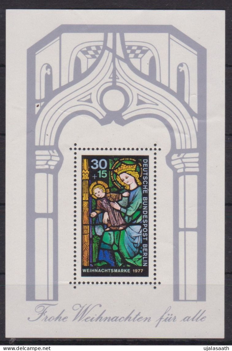 1977-Germany-Christmas, Miniature Sheet With One Stamp- MNH, (German Occupation Stamps). - Mint
