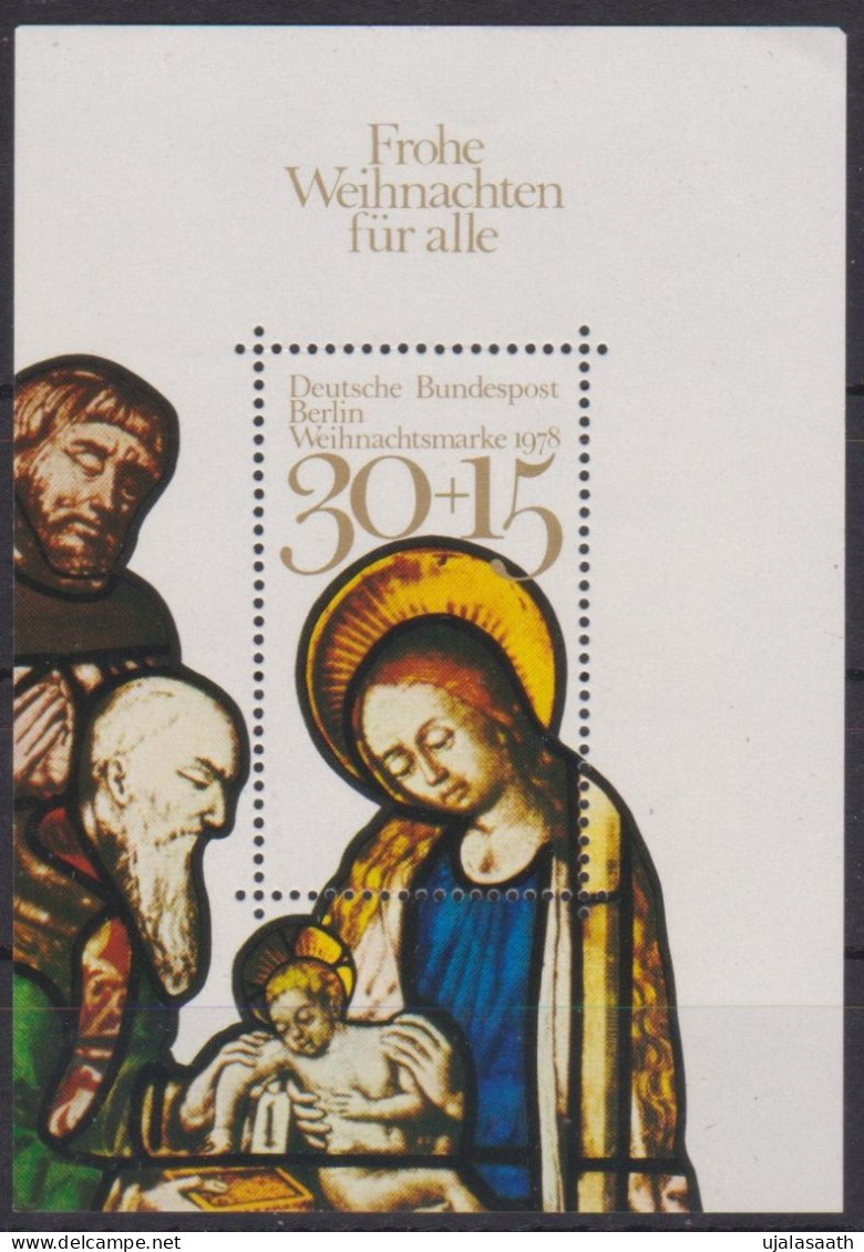 1978-Germany-Christmas, Miniature Sheet With One Stamp- MNH, (German Occupation Stamps). - Mint