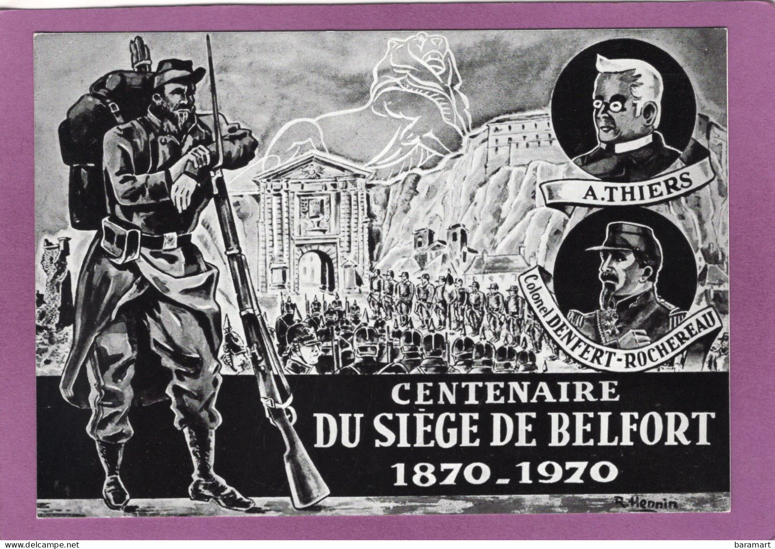 90 CENTENAIRE DU SIEGE DE BELFORT 1870 1970 La Tour De La Miotte Le Mobile De 1870 Les Prussiens Rendant Les Honneurs - Belfort – Siège De Belfort