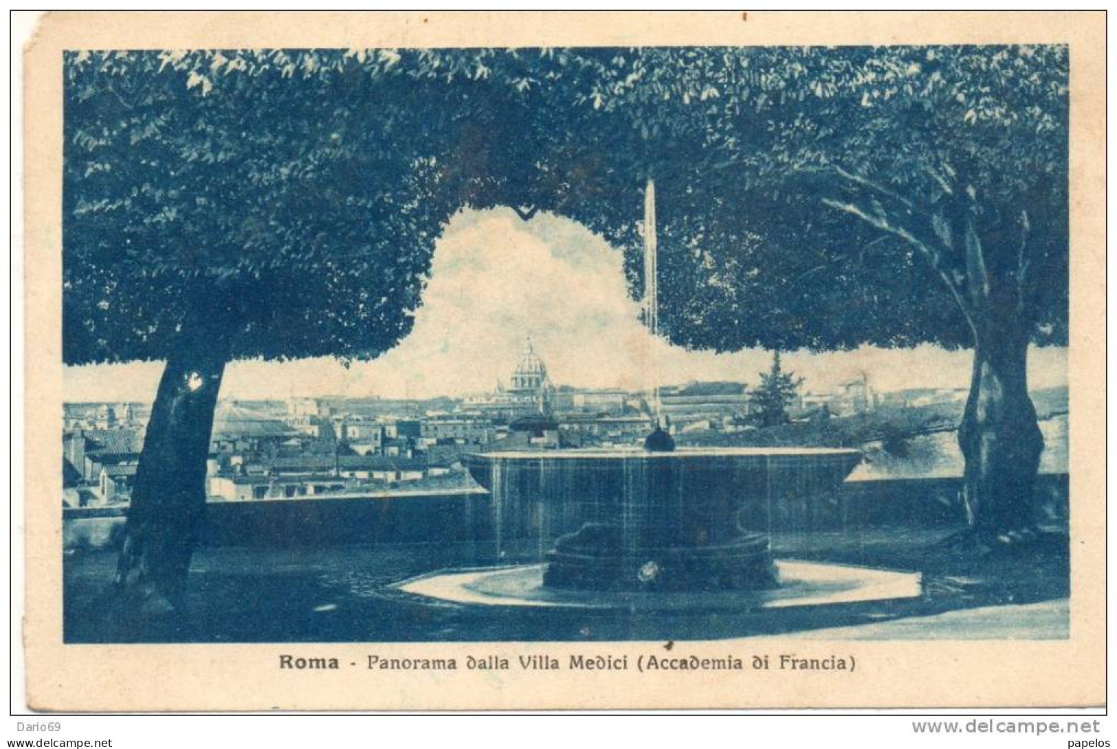 1919    CARTOLINA  ROMA PANORAMA DALLA VILLA MEDICI (ACCADEMIA DI FRANCIA) - Panoramic Views