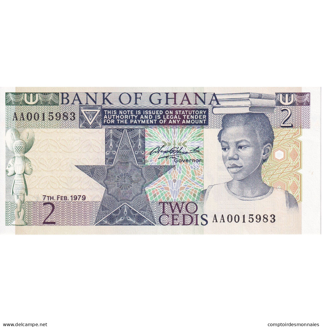 Ghana, 2 Cedis, 1979, 1979-02-07, KM:18a, NEUF - Ghana