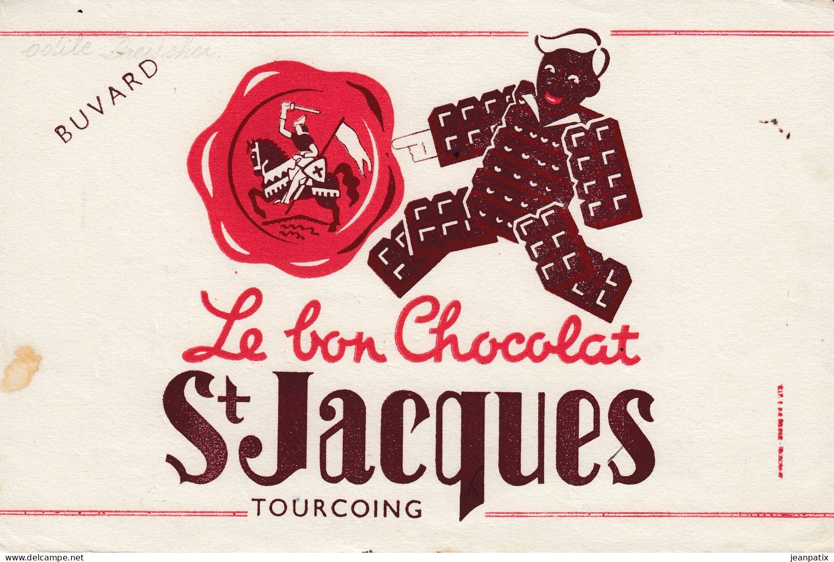 Buvard - Blotter - Le Bon Chocolat Saint Jacques - Tourcoing - Cocoa & Chocolat