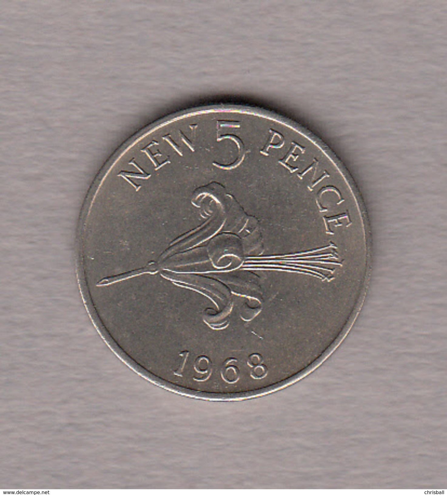 Guernsey Coin 5p 1968 (Large Format) - Guernesey