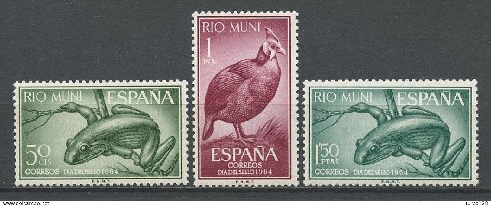 RIO MUNI 1964  N° 57/59 ** Neufs MNH Superbes Faune Grenouille Pintade Oiseau Bird Journée Timbre  Animaux - Rio Muni