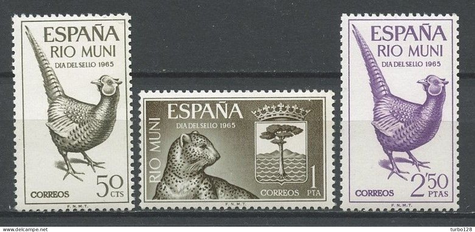 RIO MUNI 1965  N° 66/68 ** Neufs MNH Superbes Faune Guépard Oiseau BirdFaisan Armoiries Journée Timbre  Animaux - Rio Muni